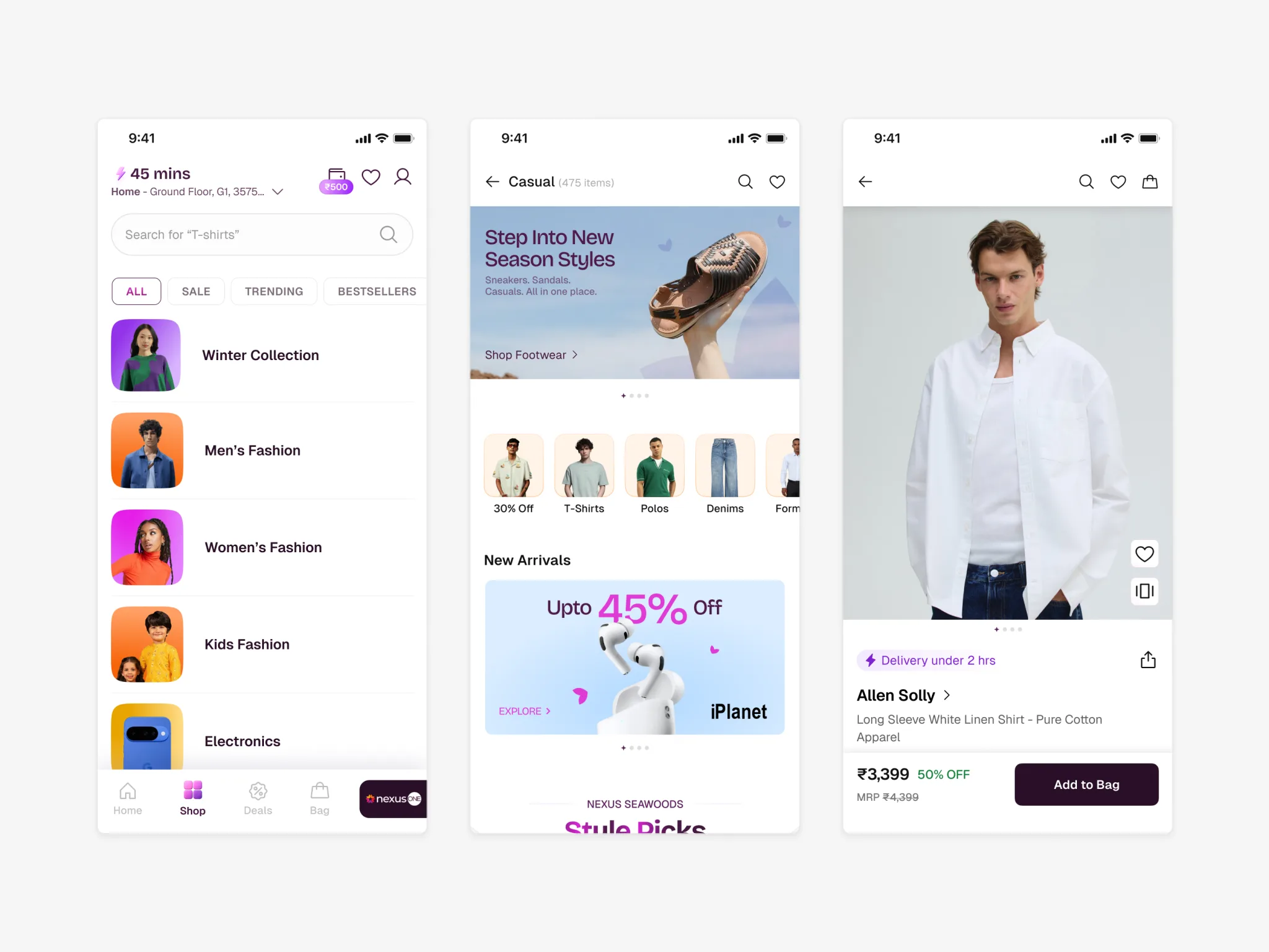 Nexus 247. Categories, listing, and product detail
