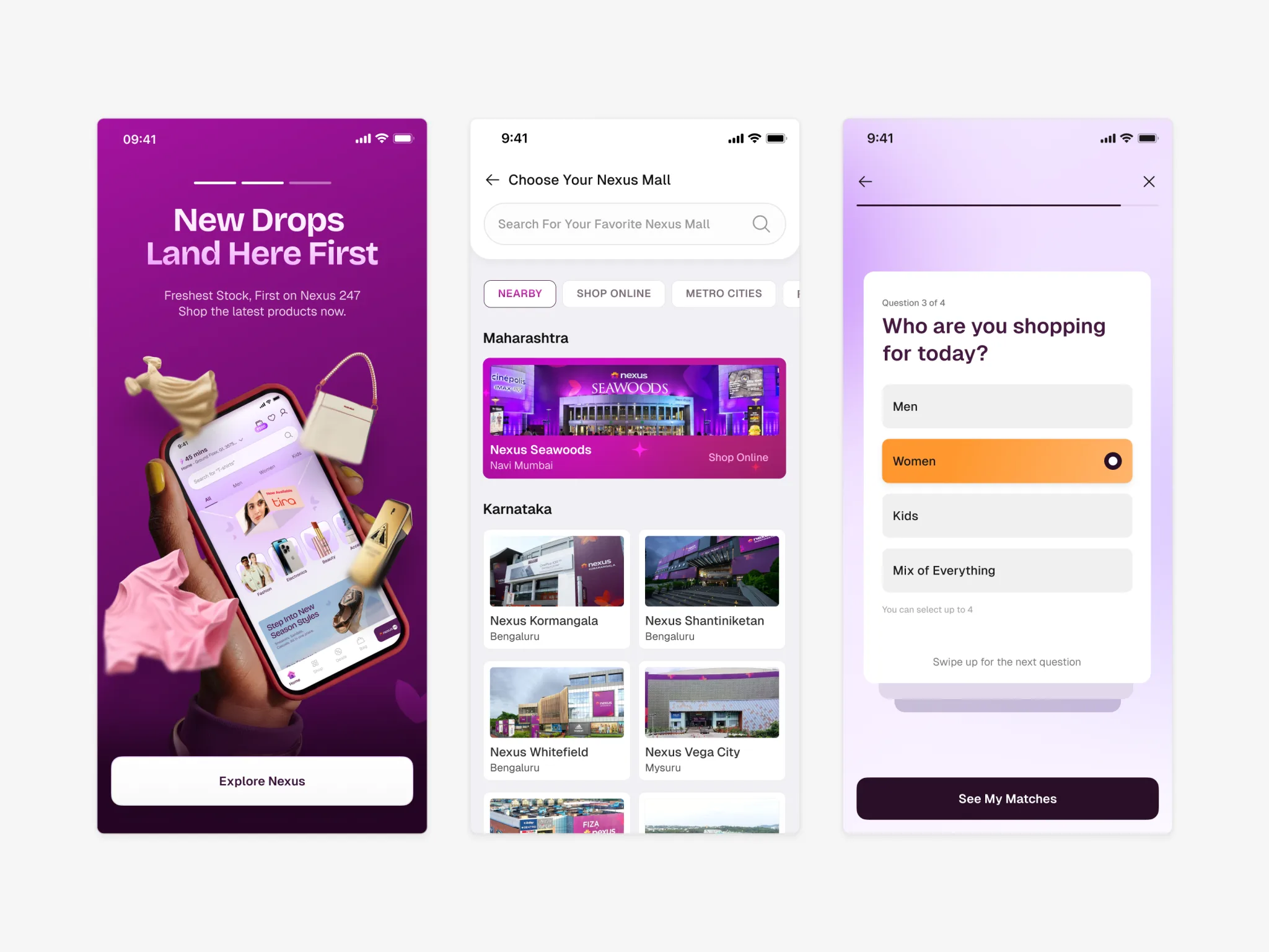 Nexus 247. Onboarding and mall selection